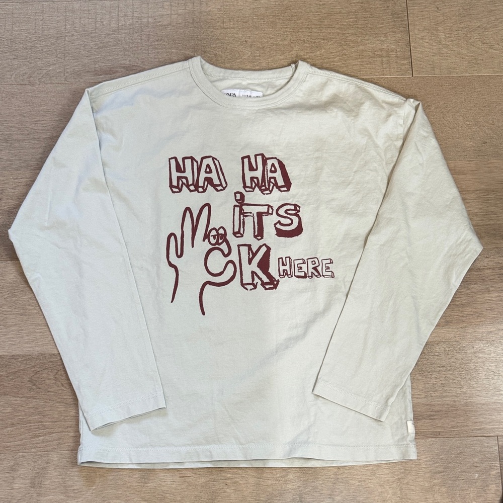 Zara Light Brown Long Sleeve Cotton Shirt for Boys